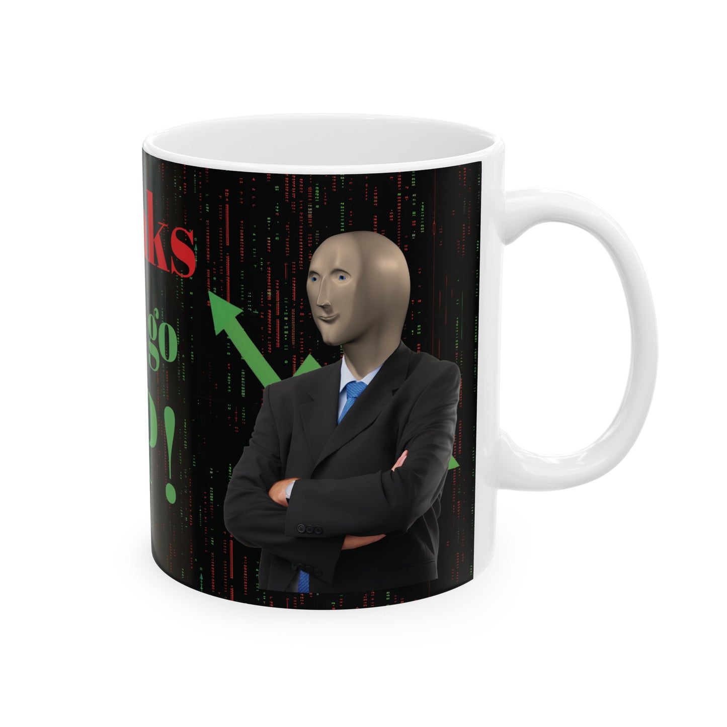 Stonks Only Go UP! Black Mug