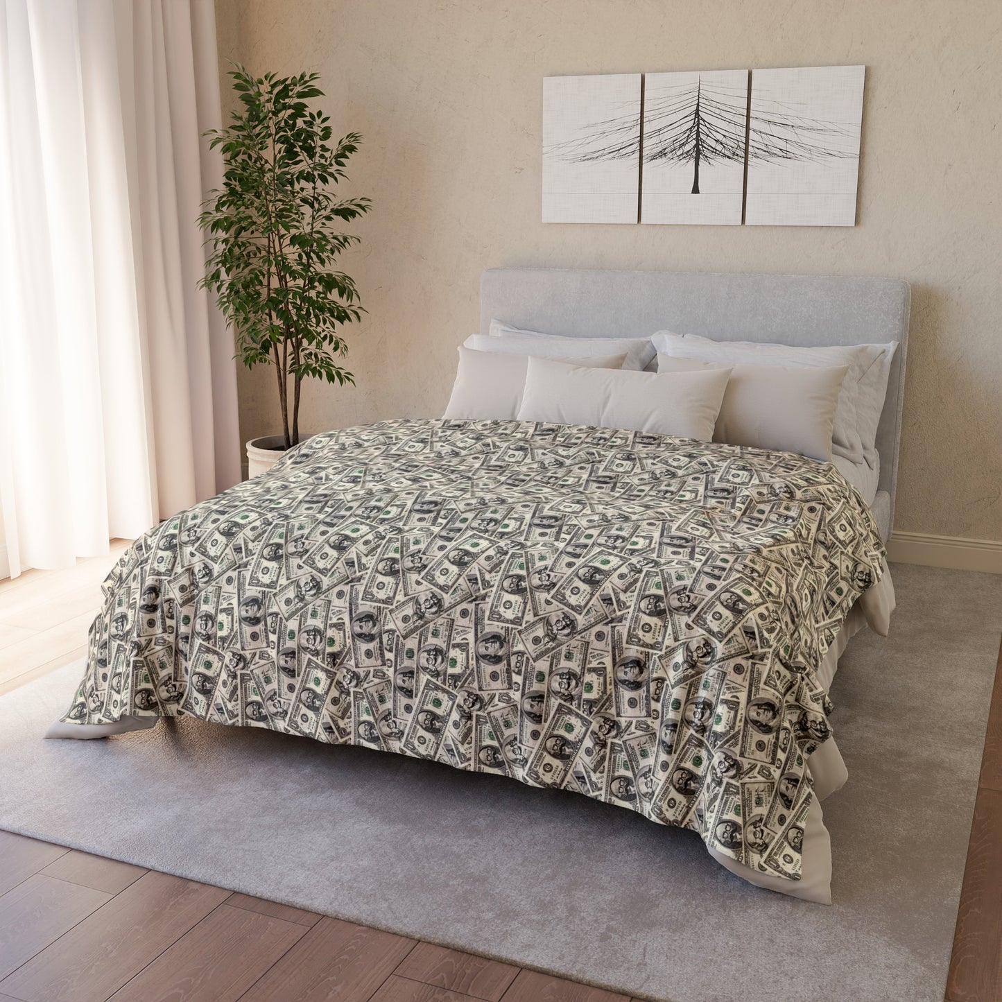 Soft Dollar Pattern Blanket
