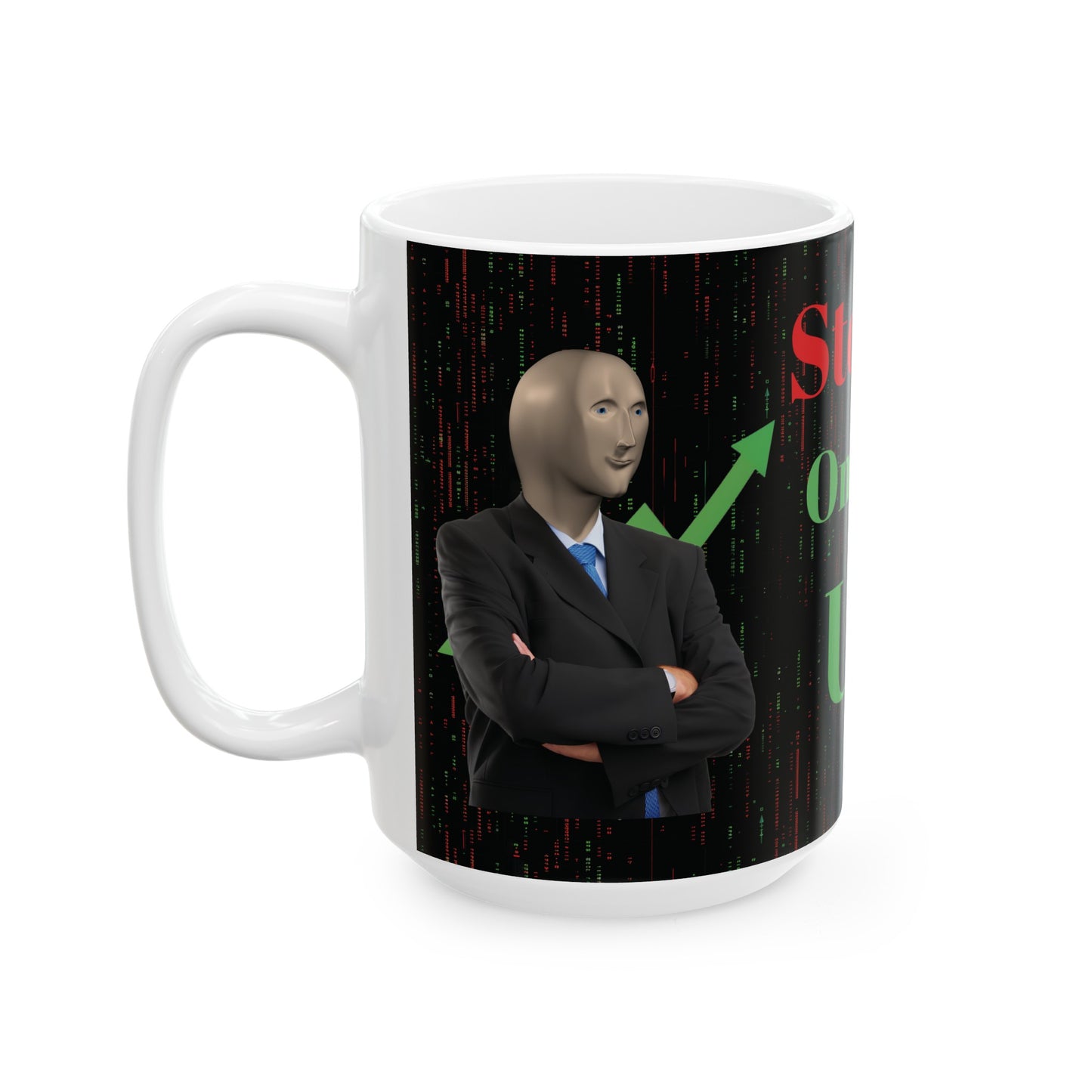 Stonks Only Go UP! Black Mug