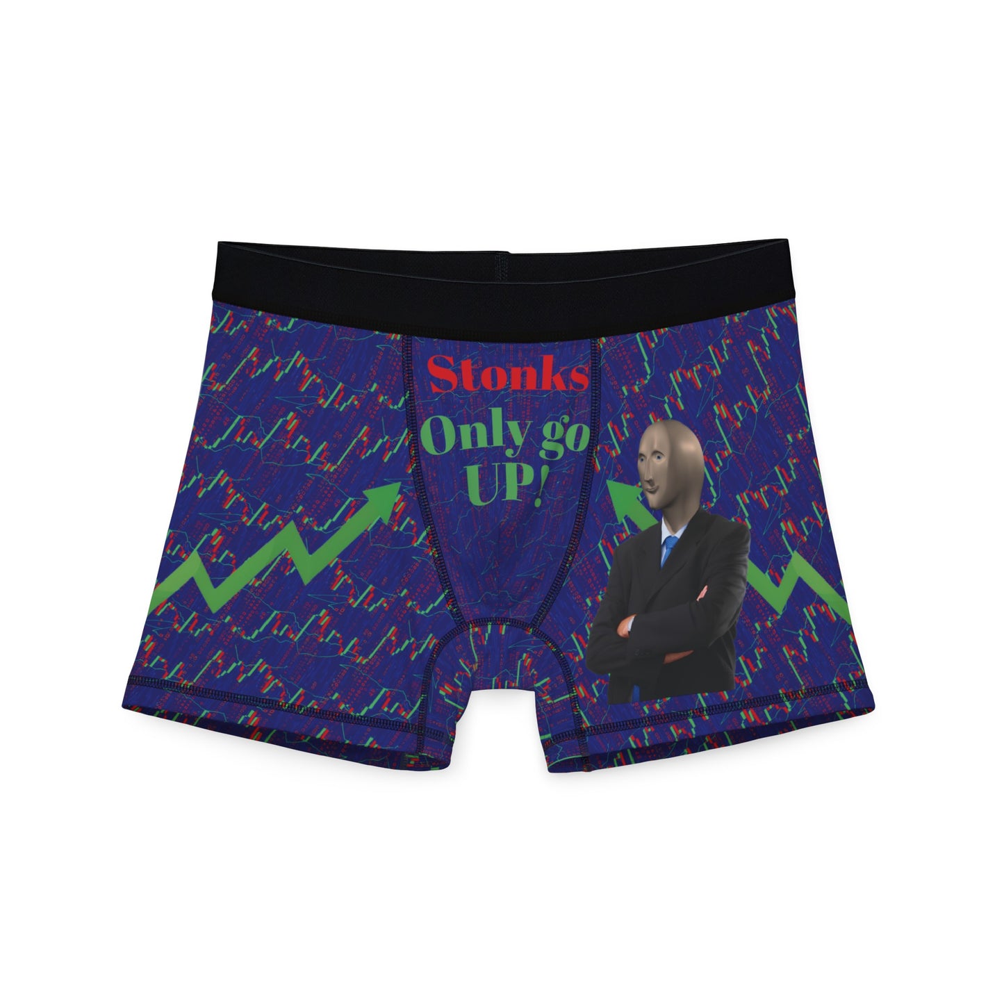 Stonks only go Up Boxers📈 Blue