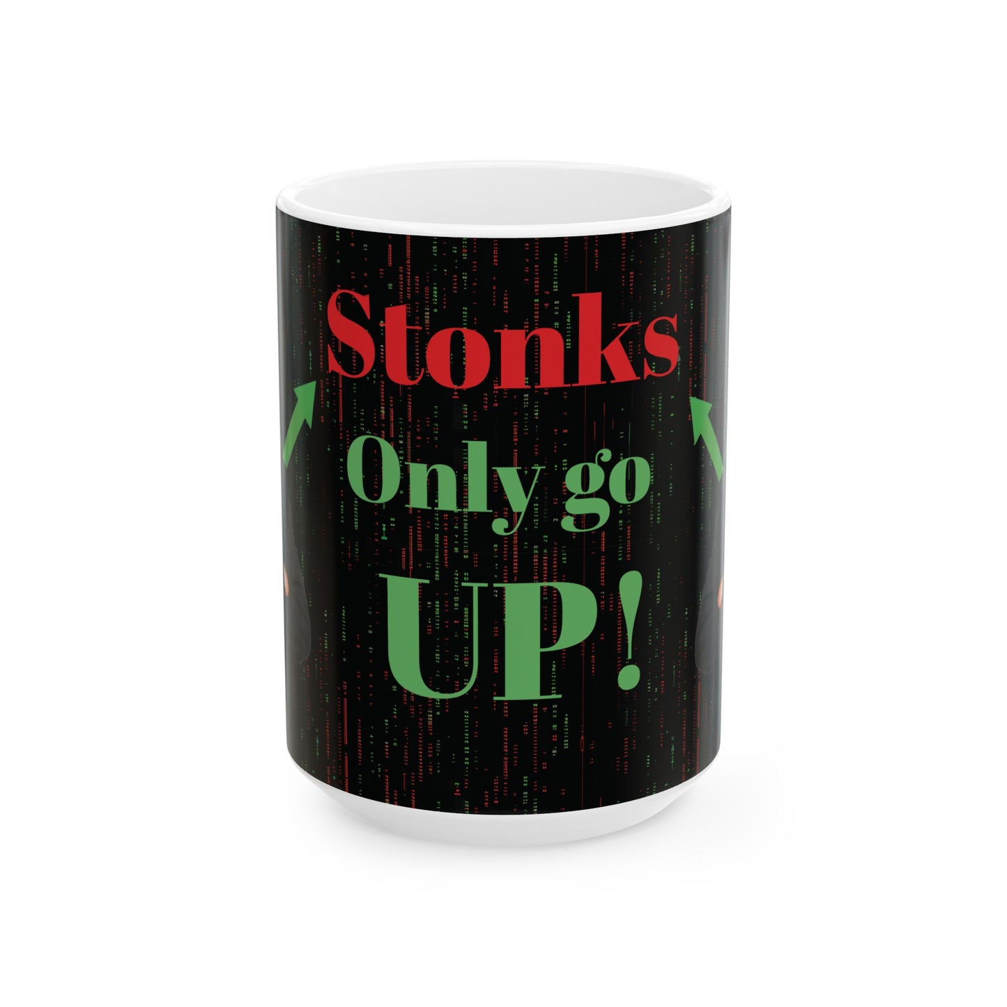 Stonks Only Go UP! Black Mug