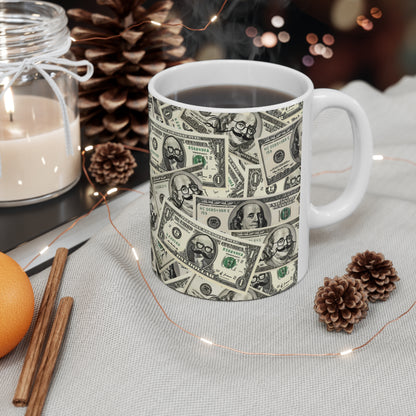 Dollar Pattern Mug, 11oz, 15oz UK/EU