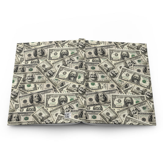 Hardcover Journal Matte Dollar Pattern